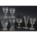 COLLECTION OF TWENTY ASSORTED GLASSES, mainly early 19th century, of varying forms including