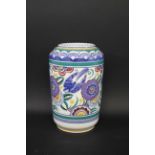 LARGE POOLE POTTERY VASE shape number 660 the large vase painted with Birds and stylised flowers and