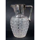 SILVER LIDDED CLARET JUG - HUKIN & HEATH after a design by Christopher Dresser, with a silver top