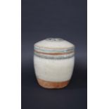 RICHARD BATTERHAM - LIDDED STORAGE JAR a stoneware lidded storage jar with a celadon glaze and