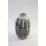 MIKE DODD (BORN 1943) - STUDIO POTTERY VASE a large stoneware vase with faceted sides and a wood ash
