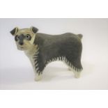 ROSEMARY WREN (1922-2013) - OXSHOTT POTTERY a large stoneware figure of a black and white Dog,