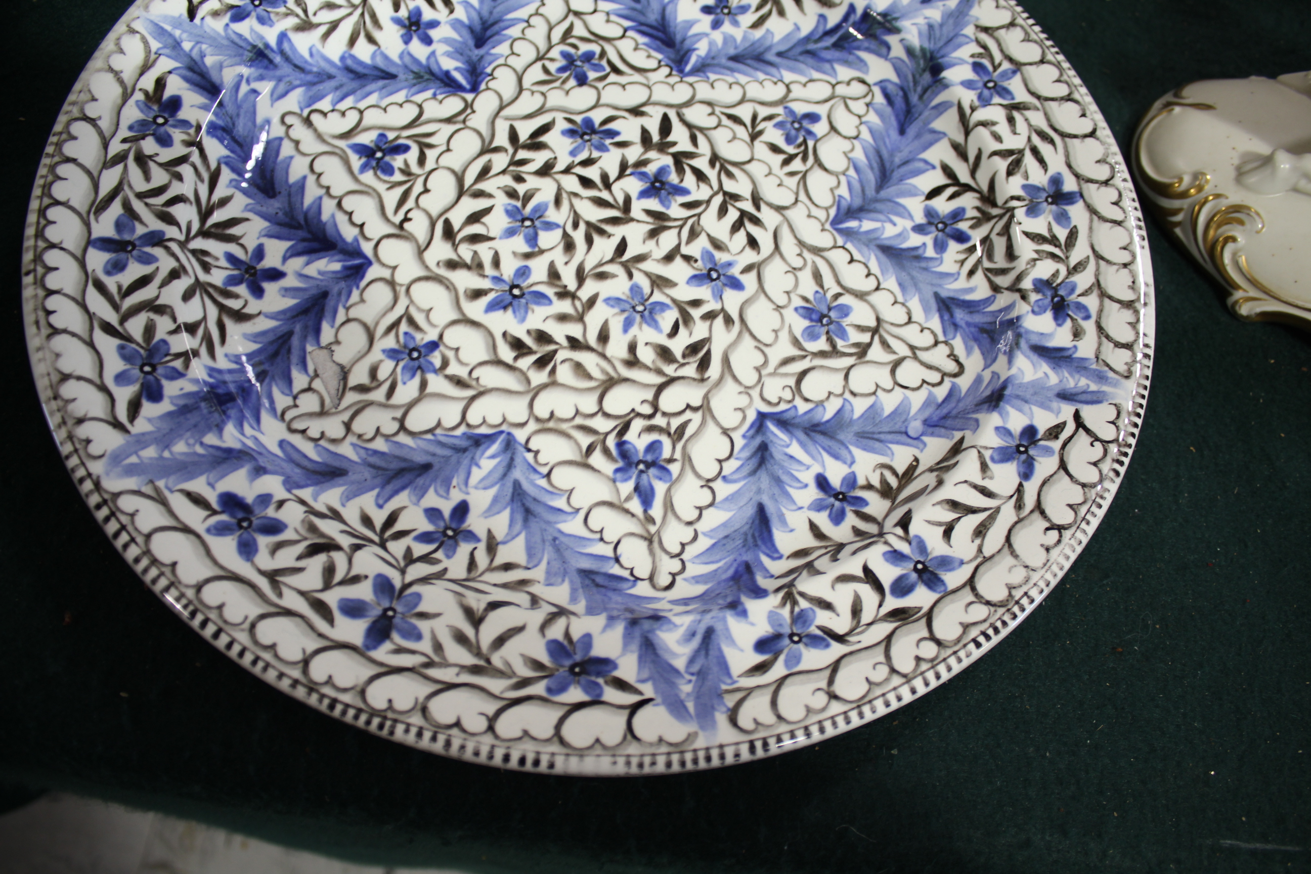 WEDGWOOD POTTERY DISH - LOUISE POWELL the large dish painted with a star shaped motif in the centre, - Image 3 of 11