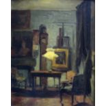 MARCEL RIEDER (1851-1925) INTERIEUR D'ARTISTE Signed and inscribed Choquet - souvenir des bonnes