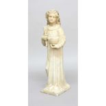 ALABASTER STATUE OF A FEMALE, 19th century, possibly Mary Magdalene, height 60cm
