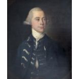 HENRY PICKERING (c.1720-1770/71) PORTRAIT OF THOMAS JAQUES OF LEEDS Quarter length, wearing a blue