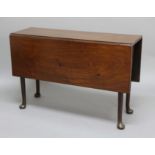 MAHOGANY DROP FLAP TABLE, late 18th/early 19th century, the rectangular top on tapering legs and pad