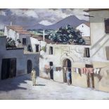 •ADRIAN MAURICE DAINTREY (1902-1988) FIGURE ON A VILLAGE STREET Signed and dated A Daintrey/ 1945 in