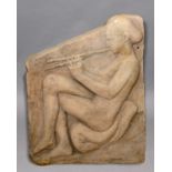 GRAND TOUR PLASTER RELIEF PANEL, of the right hand panel of the Ludovisi Throne, depicting a naked