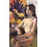 •FYFFE CHRISTIE (1918-1979) NUDE WITH FLOWERS Signed and dated MAY 1978, oil on canvas 68 x 42.