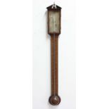 MAHOGANY STICK BAROMETER, early 19th century, the silvered gauge inscribed Pochaine, N'castle, the