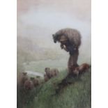 JOHN ROBERT KEITLEY DUFF (1862-1938) BRINGING DOWN THE FLOCK Signed, watercolour and pencil