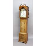 WEST COUNTRY MAHOGANY LONGCASE CLOCK, 19th century, the 14" painted dial with subsidiary seconds