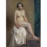 MARGARET MAITLAND HOWARD (1898-1983) LIFE STUDY: SEATED NUDE Oil on canvas, unframed 76 x 56cm. ++