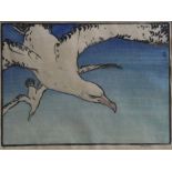 •ALLEN WILLIAM SEABY (1867-1953) ALBATROSSES; HERON no.2; THREE SWANS Three, colour woodcuts, each