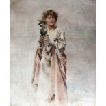 ** CONRADE (Fl.c.1906) ELLEN TERRY AS OPHELIA IN `HAMLET` Signed, oil and pencil on canvas (