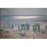 JULIUS OLSSON, RA (1864-1942) THISTLES ON THE SILVERY STRAND Signed, oil on canvas 59.5 x 89.5cm. ++