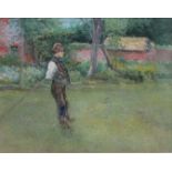 DAVID WOODLOCK (1842-1929) BOY WITH A RAKE Watercolour and pencil 17 x 22cm. Provenance: The