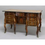 CONTINENTAL WALNUT, EBONISED AND GILT METAL MOUNTED DRESSING TABLE, 19th century, possibly