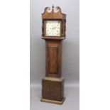 WEST COUNTRY OAK LONGCASE CLOCK, 19th century, the 11 1/2" painted dial inscribed Josh. Testi,