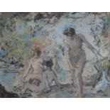 •SHOLTO JOHNSTONE DOUGLAS (1871-1958) BATHERS Bodycolour and pencil 18.5 x 24cm.; with two landscape