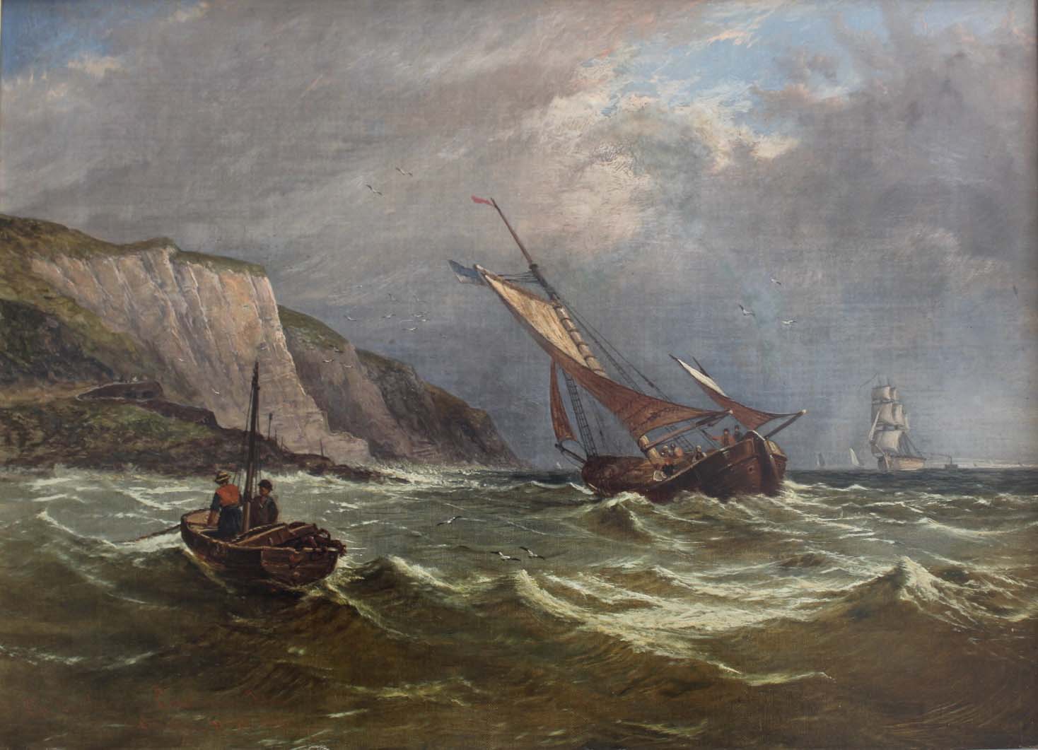 JOHN HOLLAND (1799-1879) ON THE YORKSHIRE COAST NEAR FILEY Signed and dated 1859, inscribed with