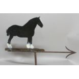 IRON WEATHER VANE, in the form of a Shire horse, length 80cm