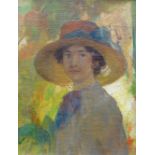 •ALFRED HAYWARD (1875-1971) HONEYMOON PORTRAIT OF CICELY CONSTANCE HAYWARD (nee KETTLE) Signed and