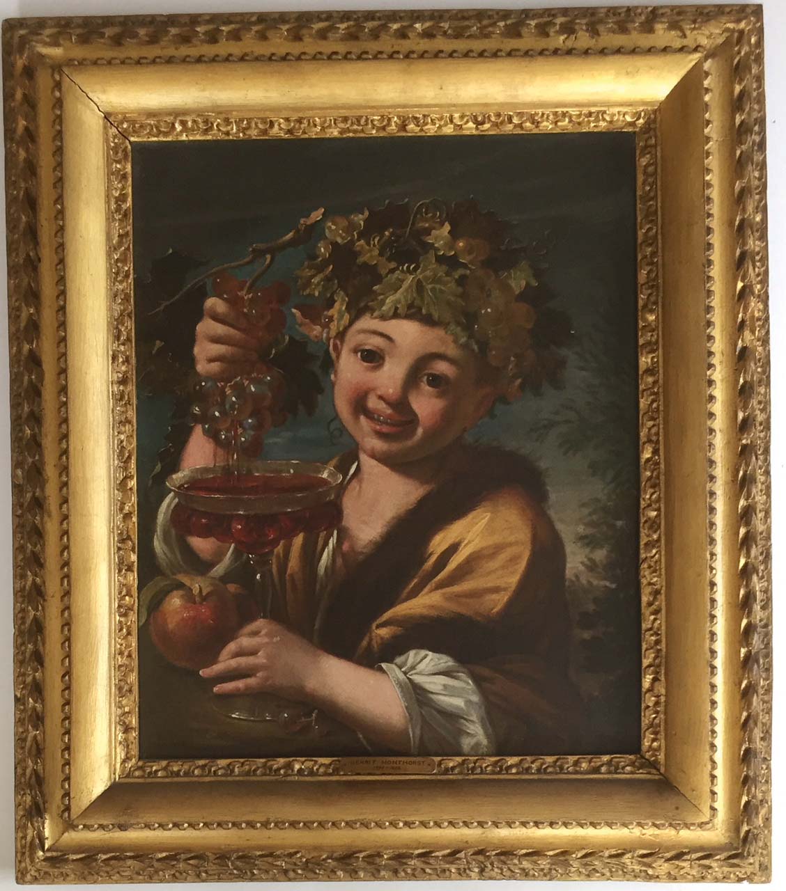 ROMAN SCHOOL, 17th/18th CENTURY THE YOUNG BACCHUS Oil on canvas 48 x 39cm. ++ Old lining;