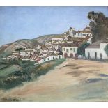 •OLIVE SNELL (c.1888-1962) A HILL TOWN Signed, oil on canvas 55 x 63cm. ++ Needs a very light clean