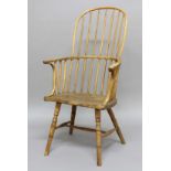 WEST COUNTRY HOOP BACK WINDSOR CHAIR, late 18th century, ash and elm, the hoop back with seven
