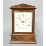 ROSEWOOD MANTEL CLOCK, early 19th century, the 8 1/4" enamelled dial inscribed Webster, Cornhill,