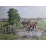 •STANLEY ANDERSON, CBE, RA (1884-1966) THE MEADOW POOL Signed, watercolour 23 x 32.5cm. Exhibited: