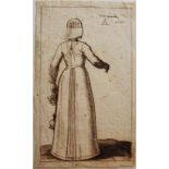 AFTER MELCHIOR LORCK (c.1526-c.1588) A WOMAN FROM ALTMARK Inscribed indistinctly and dated 1641,