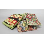 TWELVE ASSORTED SMALL NEEDLEWORK CUSHIONS, of various sizes and patterns, the largest 33cm x 29cm