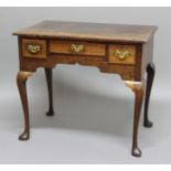 OAK AND ELM LOWBOY, mid 18th century, with an arrangement of three drawers, height 72cm, width 82cm,