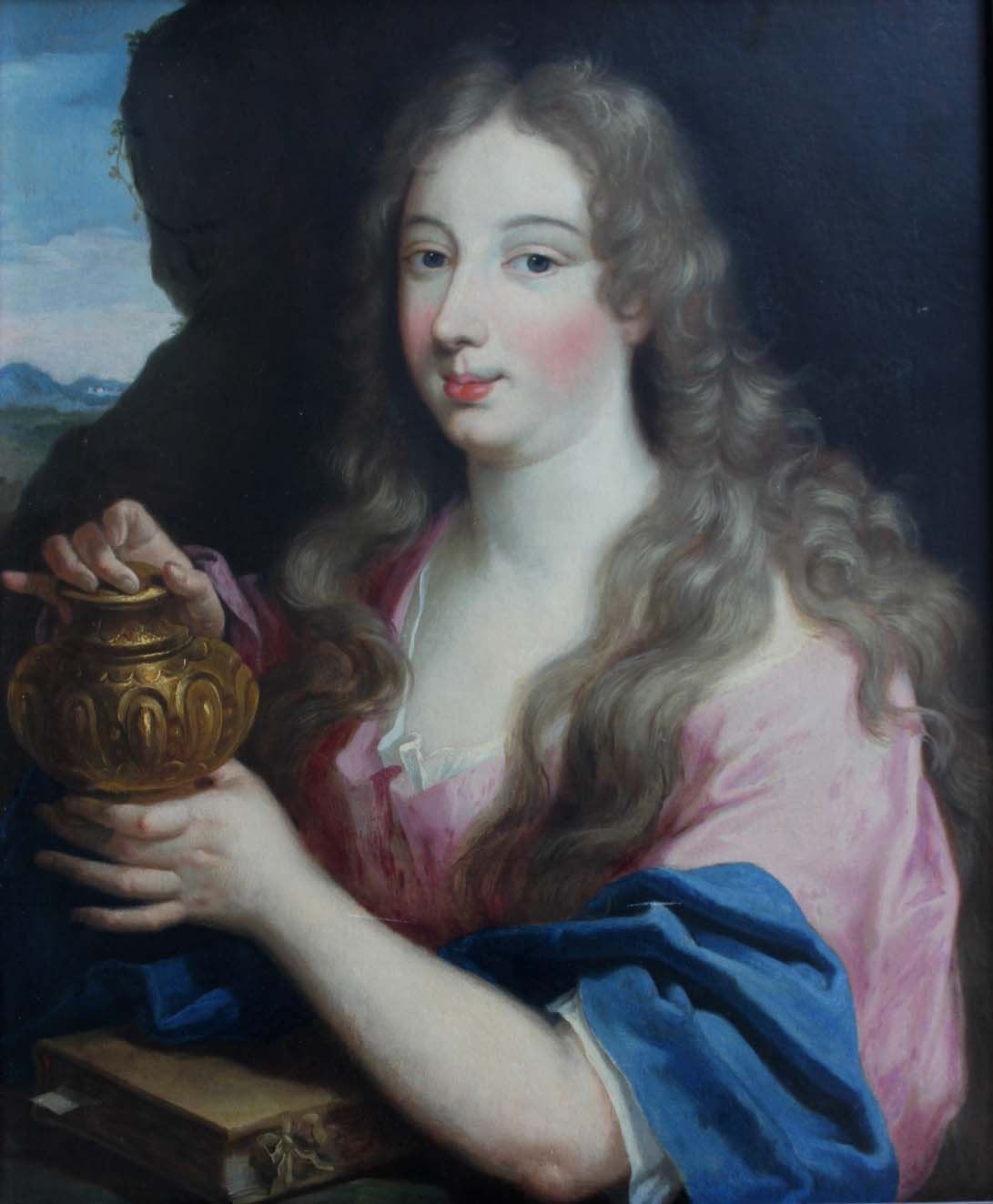 FOLLOWER OF JAN COSSIERS (1600-1671) MARY MAGDALENE Oil on canvas 58.5 x 47.5cm. ++ Lined;