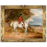 WILLIAM BARRAUD (1810-1850) PORTRAIT OF WILLIAM BENT (1798-1859) UPON A GREY HUNTER Signed and dated