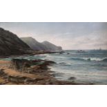 DAVID JAMES (1853-1904) CRACKINGTON HAVEN, N. CORNWALL Signed and dated 88, oil on canvas 44.5 x