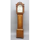 WEST COUNTRY LONGCASE CLOCK, 19th century, the painted 11 3/4" dial inscribed Thomas Farnham,