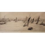 WILLIAM LIONEL WYLLIE, RA (1851-1931) GREENWICH REACH; FISHING BOATS OFF RYDE Two, etchings,