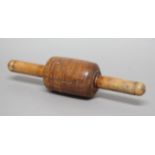 TURNED FRUITWOOD ROLLING PIN, 19th century, length 40cm