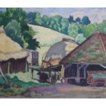•ETHELBERT WHITE, RWS (1891-1972) ENGLISH'S FARM Signed, watercolour and pencil 21.5 x 25cm.