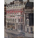 •ADRIAN MAURICE DAINTREY (1902-1988) STREET SCENE OUTSIDE THE `ROYAL` HOTEL, LONDON (?) Signed