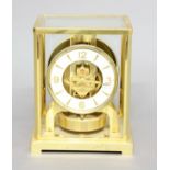 JAEGAR LE COULTRE CLASSIC V ATMOS CLOCK, serial number 290152, white chapter ring and gilt brass