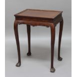 GEORGE II STYLE MAHOGANY OCCASIONAL TABLE, in the Irish style, the tray top above a shaped apron,