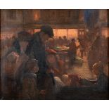 •AMY JULIA DRUCKER (1873-1951) A STREET MARKET, WHITECHAPEL Signed, oil on canvas 60 x 71cm.