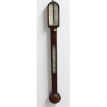 ROSEWOOD STICK BAROMETER, mid 19th century, the arched scale inscribed Invented by Christensen, West