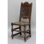 NORTH COUNTRY OAK JOINT CHAIR, late 17th century, perhaps Yorkshire, the arched top rail above a