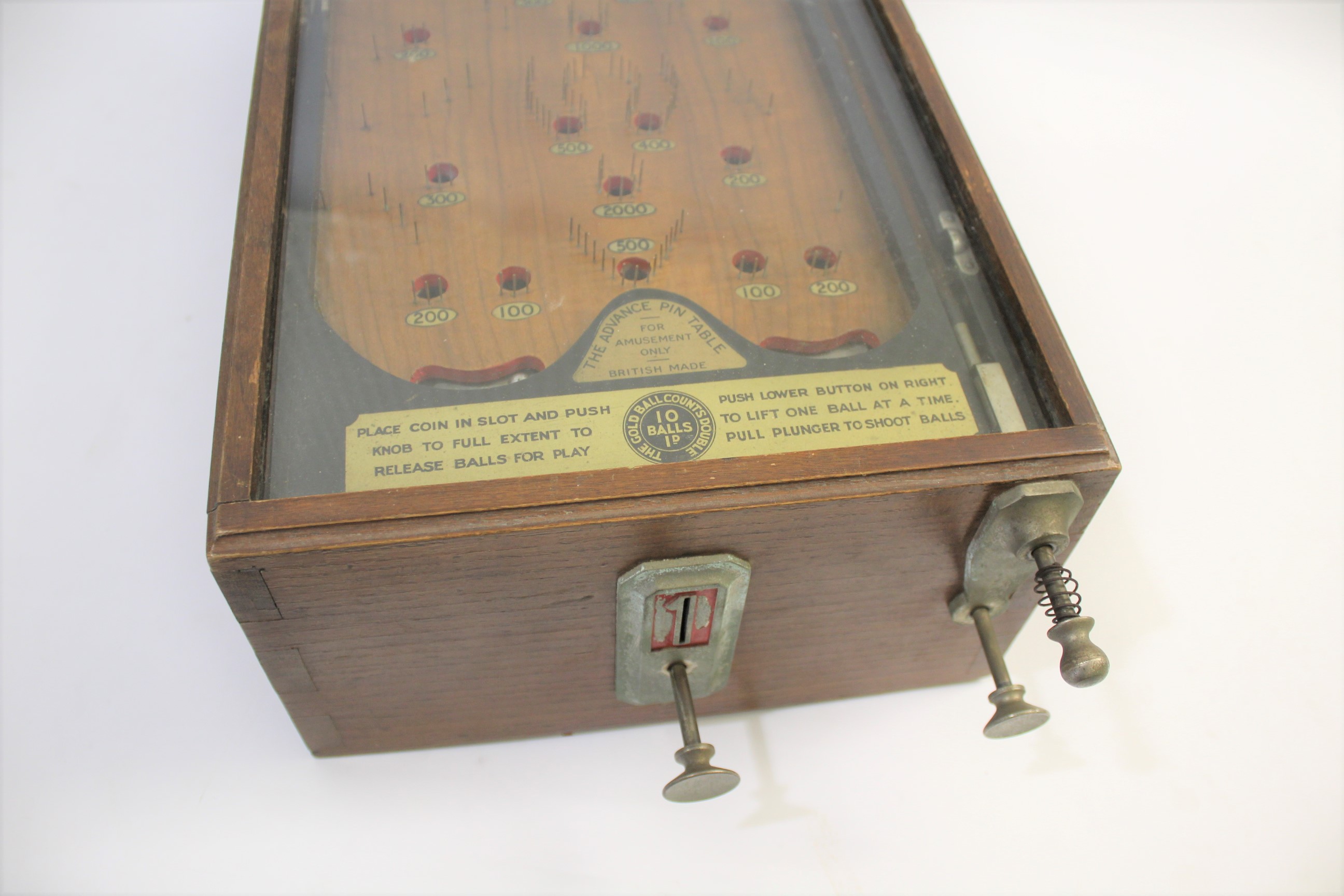 VINTAGE PINBALL GAME - 'THE ADVANCE PIN TABLE' a vintage pinball or bagatelle game The Advance Pin - Image 4 of 4